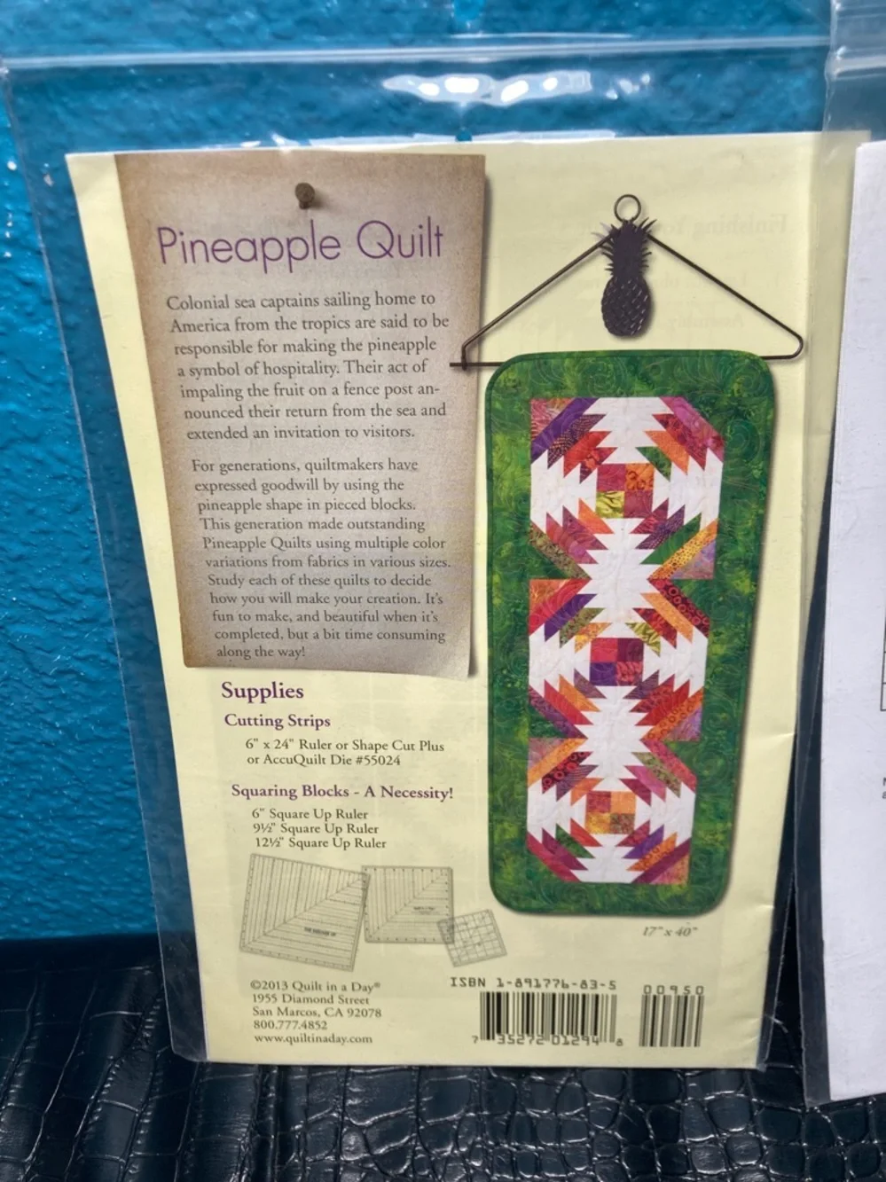 2 Intermediate‎ Quilt Patterns: Quilt in A Day Pineapple Quilt Shadowbox #312